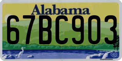 AL license plate 67BC903