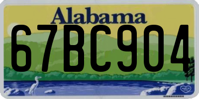 AL license plate 67BC904
