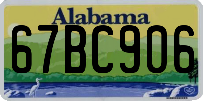 AL license plate 67BC906