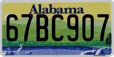 AL license plate 67BC907