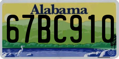 AL license plate 67BC910