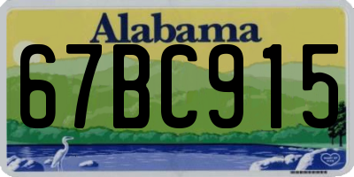 AL license plate 67BC915