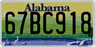 AL license plate 67BC918