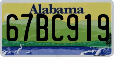 AL license plate 67BC919