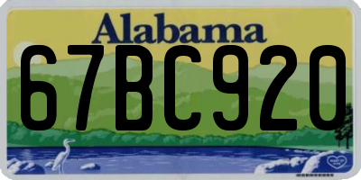 AL license plate 67BC920