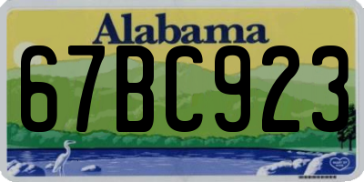 AL license plate 67BC923