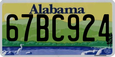 AL license plate 67BC924