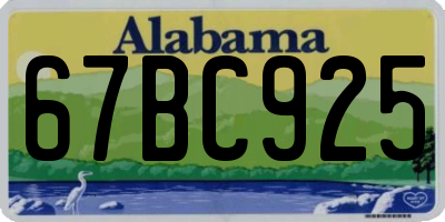 AL license plate 67BC925