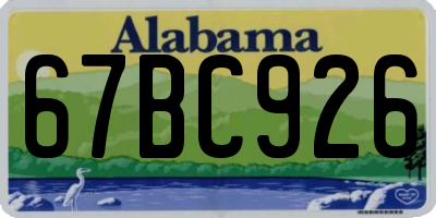 AL license plate 67BC926