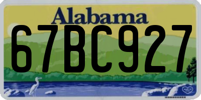 AL license plate 67BC927