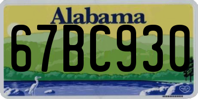 AL license plate 67BC930