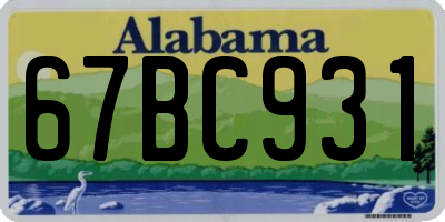 AL license plate 67BC931