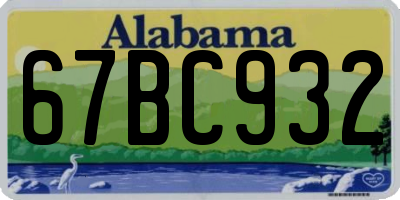 AL license plate 67BC932