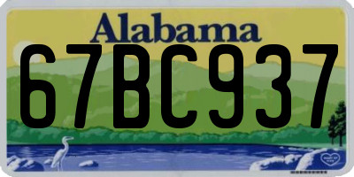 AL license plate 67BC937