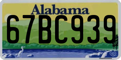 AL license plate 67BC939