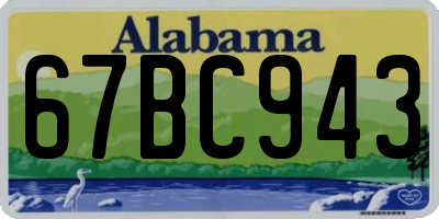 AL license plate 67BC943