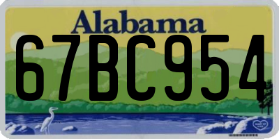 AL license plate 67BC954