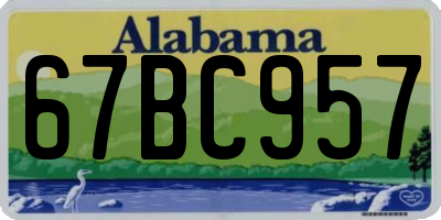 AL license plate 67BC957