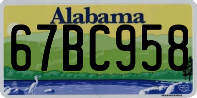 AL license plate 67BC958