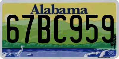 AL license plate 67BC959