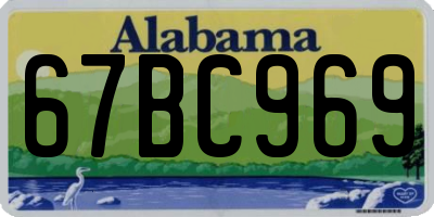 AL license plate 67BC969