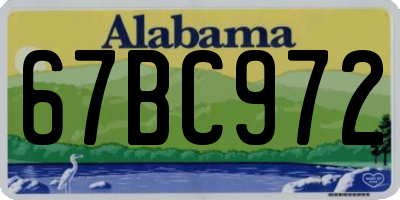 AL license plate 67BC972