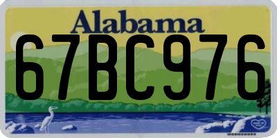 AL license plate 67BC976
