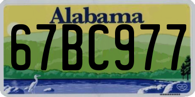 AL license plate 67BC977