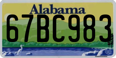 AL license plate 67BC983