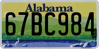 AL license plate 67BC984