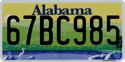 AL license plate 67BC985