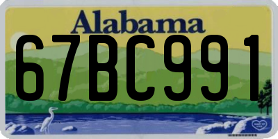 AL license plate 67BC991