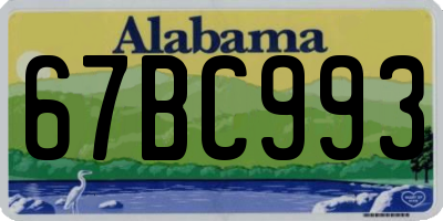 AL license plate 67BC993