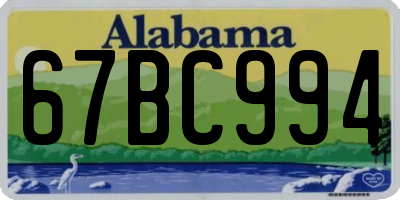 AL license plate 67BC994
