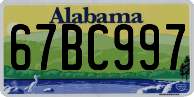 AL license plate 67BC997