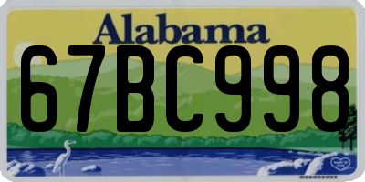 AL license plate 67BC998