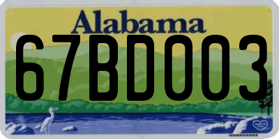 AL license plate 67BD003