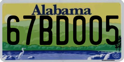 AL license plate 67BD005