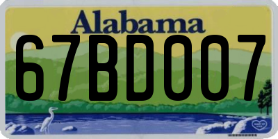 AL license plate 67BD007