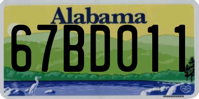 AL license plate 67BD011