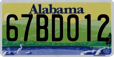AL license plate 67BD012