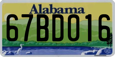AL license plate 67BD016