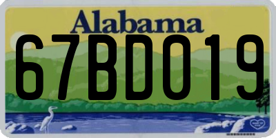 AL license plate 67BD019