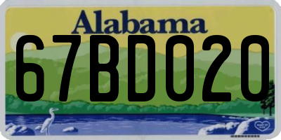 AL license plate 67BD020