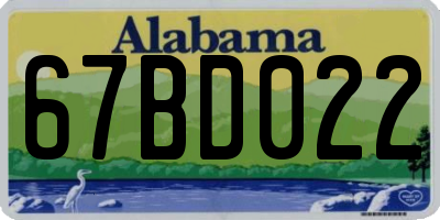 AL license plate 67BD022