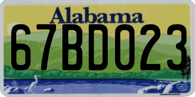 AL license plate 67BD023