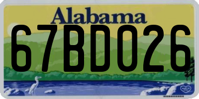 AL license plate 67BD026
