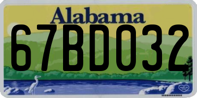 AL license plate 67BD032