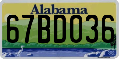 AL license plate 67BD036