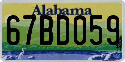 AL license plate 67BD059